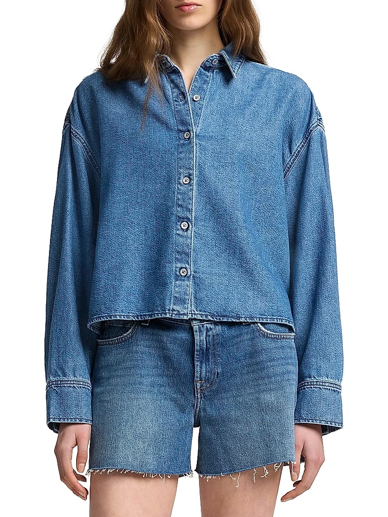 Nina Denim Crop Shirt