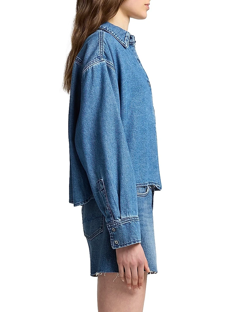 Nina Denim Crop Shirt