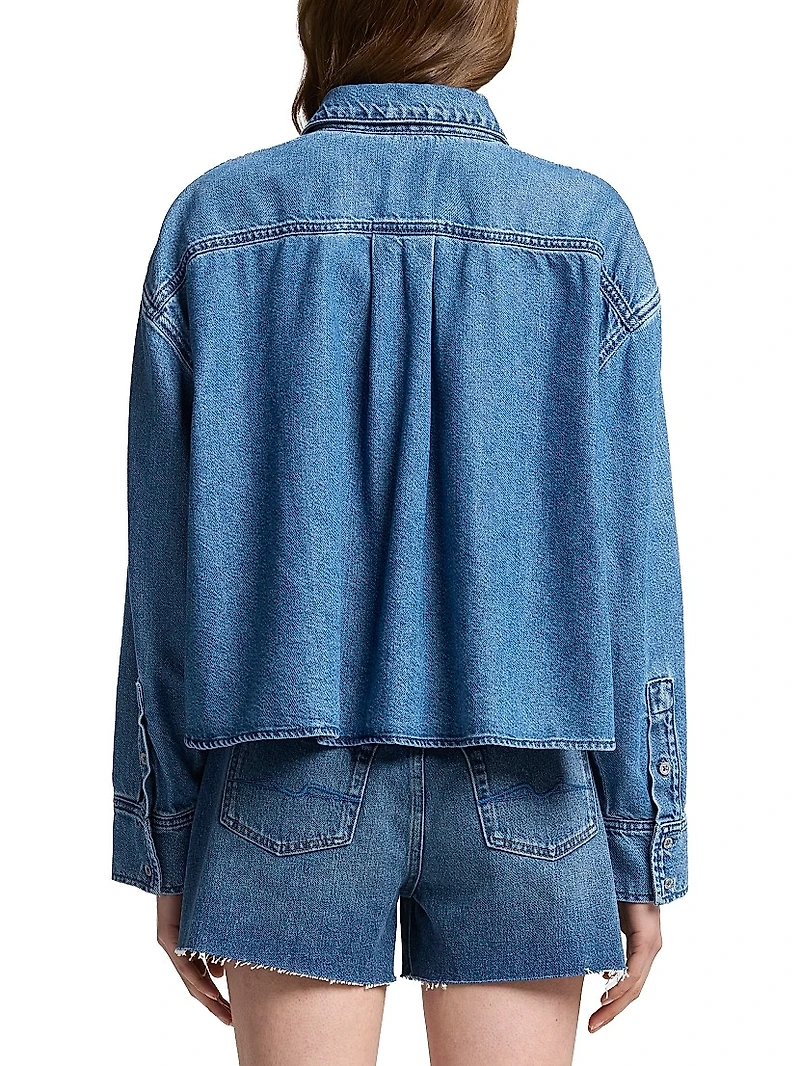 Nina Denim Crop Shirt
