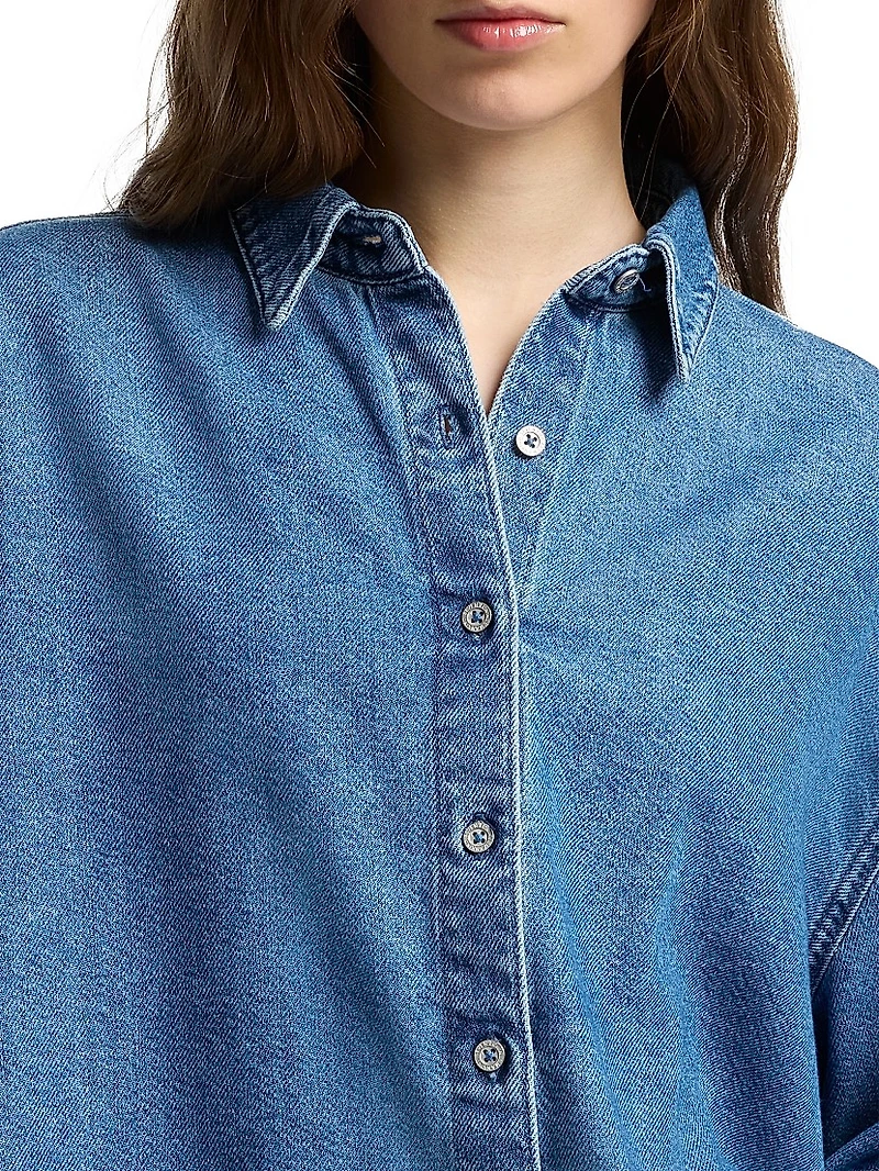 Nina Denim Crop Shirt