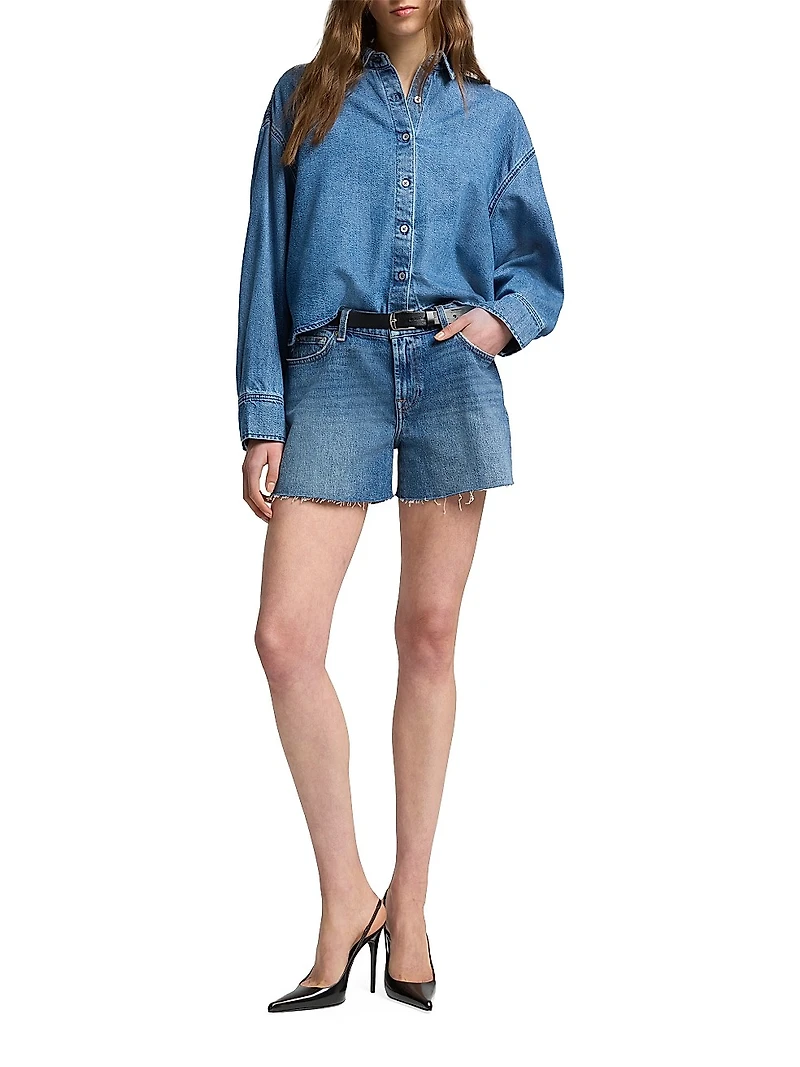 Nina Denim Crop Shirt