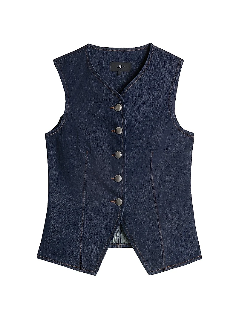 Lady Tailored Stretch Denim Vest