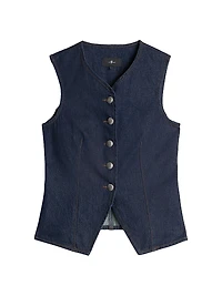 Lady Tailored Stretch Denim Vest
