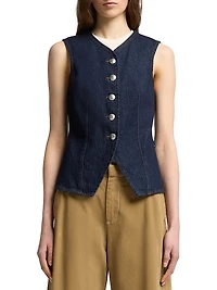 Lady Tailored Stretch Denim Vest
