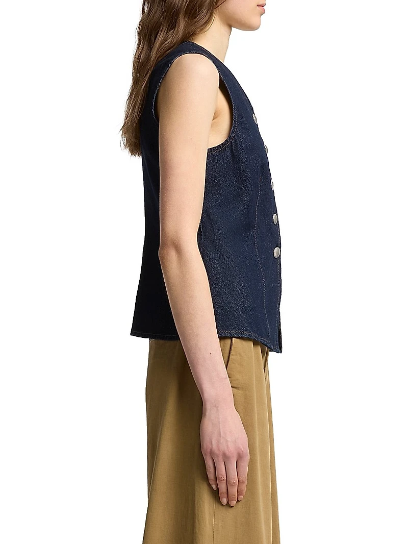 Lady Tailored Stretch Denim Vest