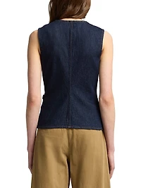 Lady Tailored Stretch Denim Vest