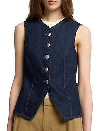 Lady Tailored Stretch Denim Vest