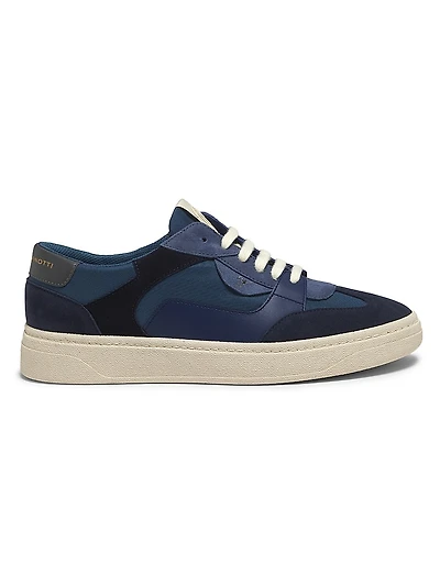 Scarpa Uomo Leather, Suede & Nylon Low-Top Sneakers