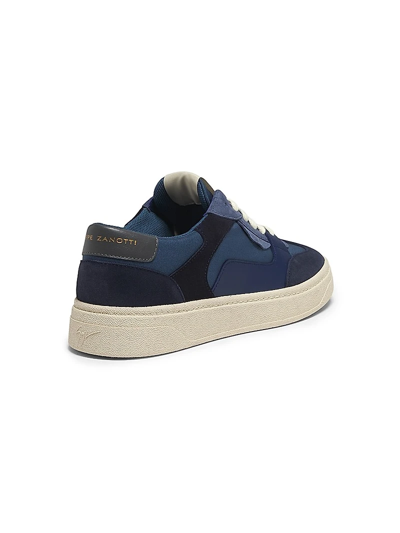 Scarpa Uomo Leather, Suede & Nylon Low-Top Sneakers