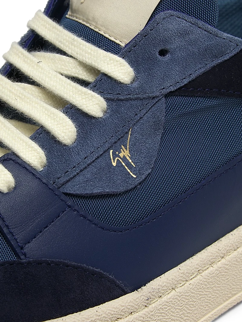 Scarpa Uomo Leather, Suede & Nylon Low-Top Sneakers