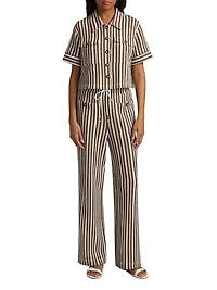 Bouvier Striped Knit Crop Top