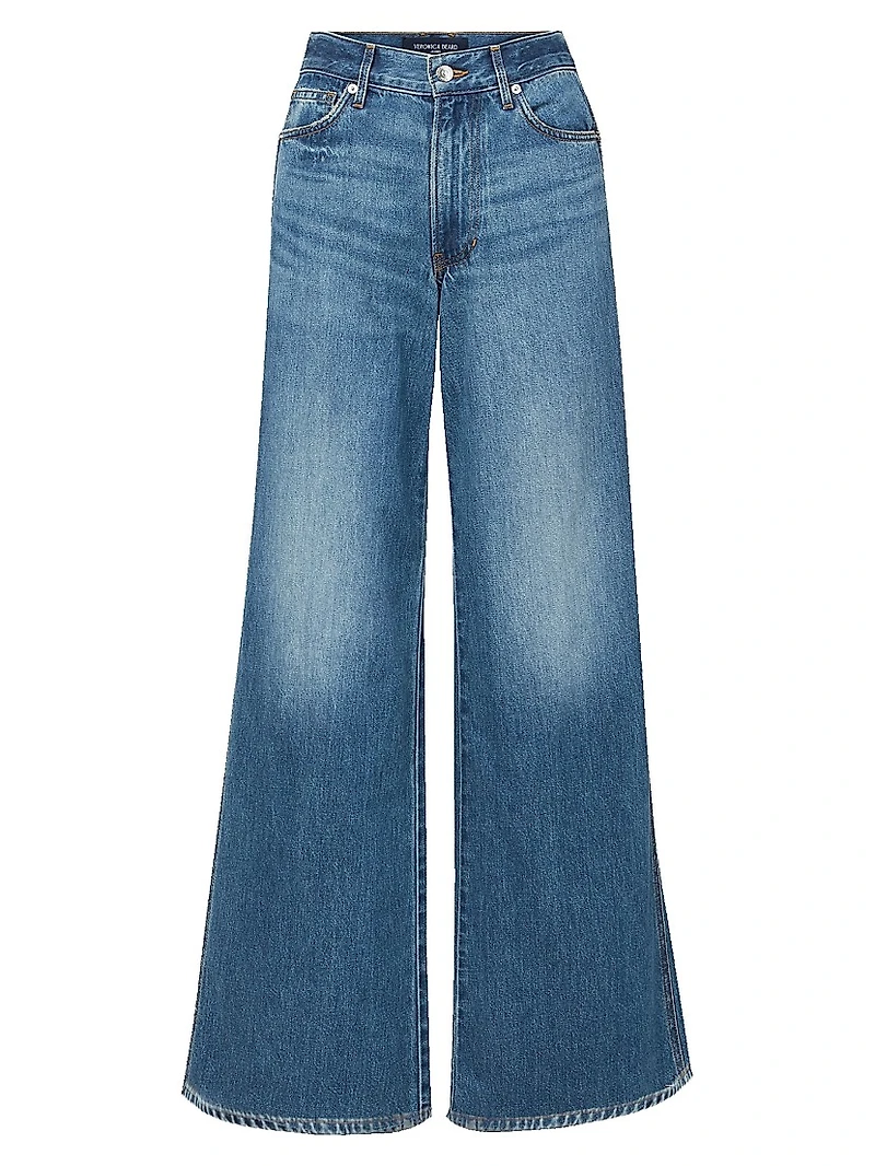 Kasey Mid-Rise Wide-Leg Jeans