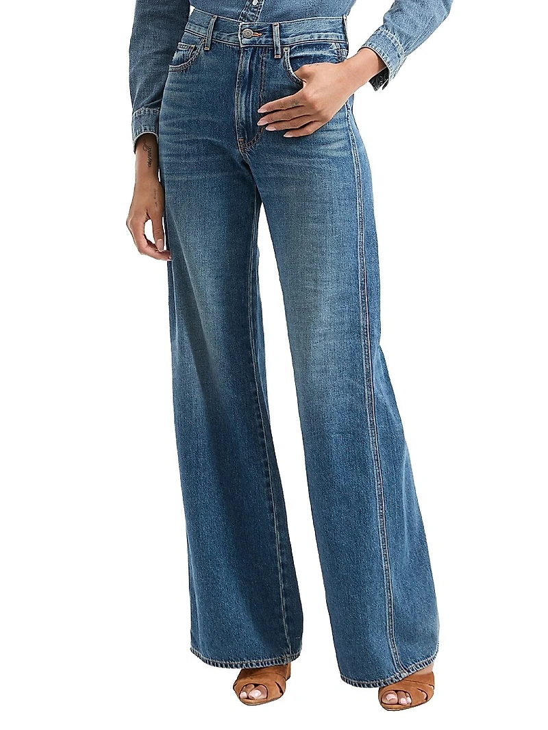 Kasey Mid-Rise Wide-Leg Jeans