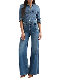 Kasey Mid-Rise Wide-Leg Jeans