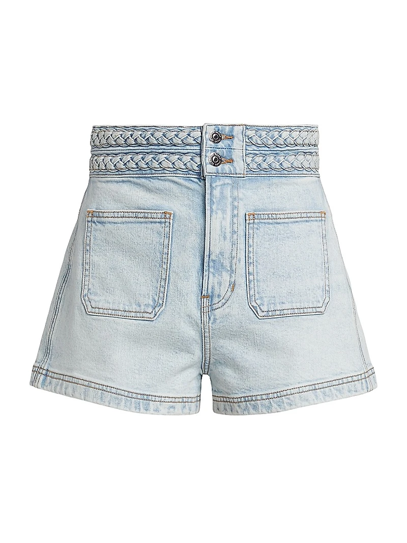 Elijah Braided-Waist Denim Shorts