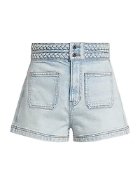 Elijah Braided-Waist Denim Shorts