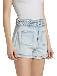 Elijah Braided-Waist Denim Shorts