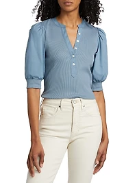 Coralee Puff-Sleeve Top