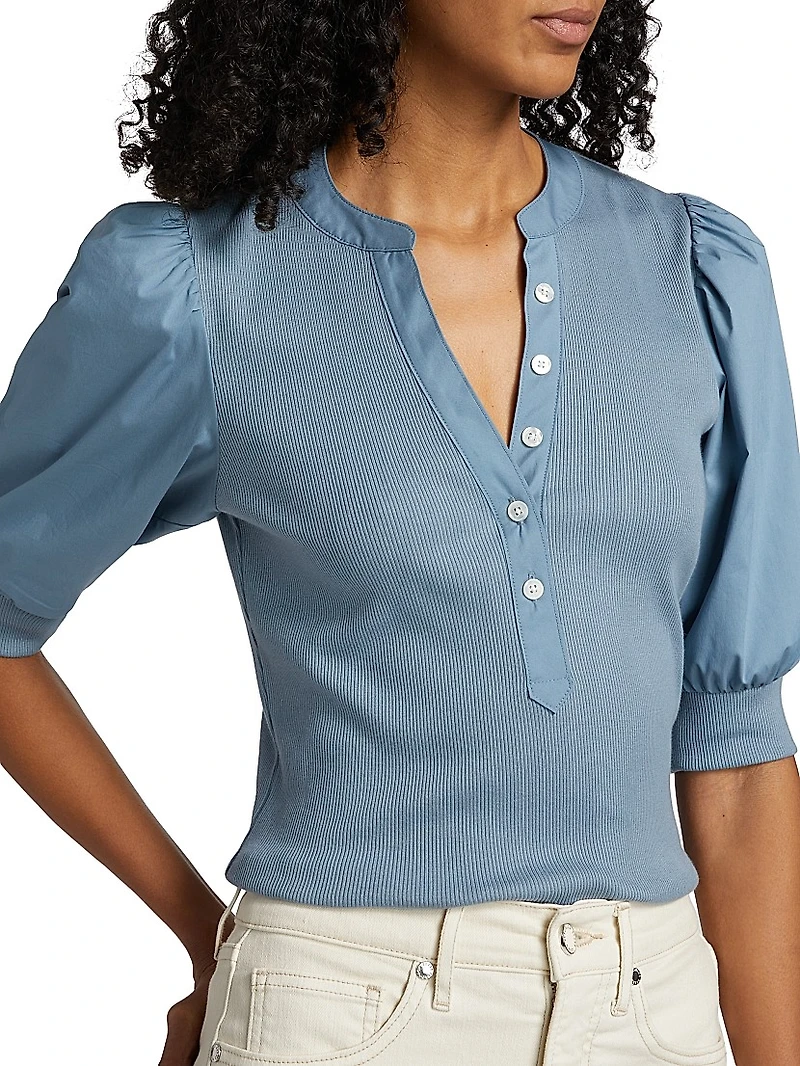Coralee Puff-Sleeve Top