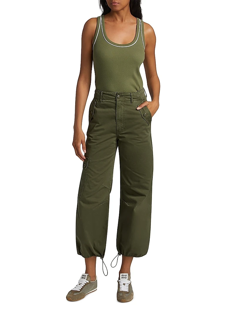 Mandy Cotton Crop Parachute Pants