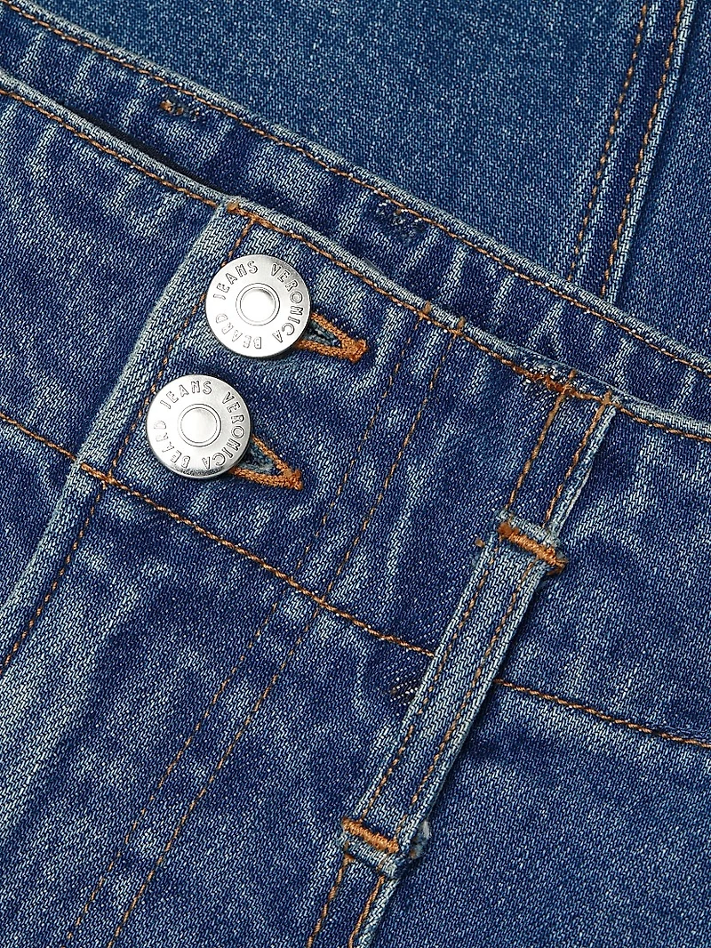 Alix Circle Denim Midi-Skirt