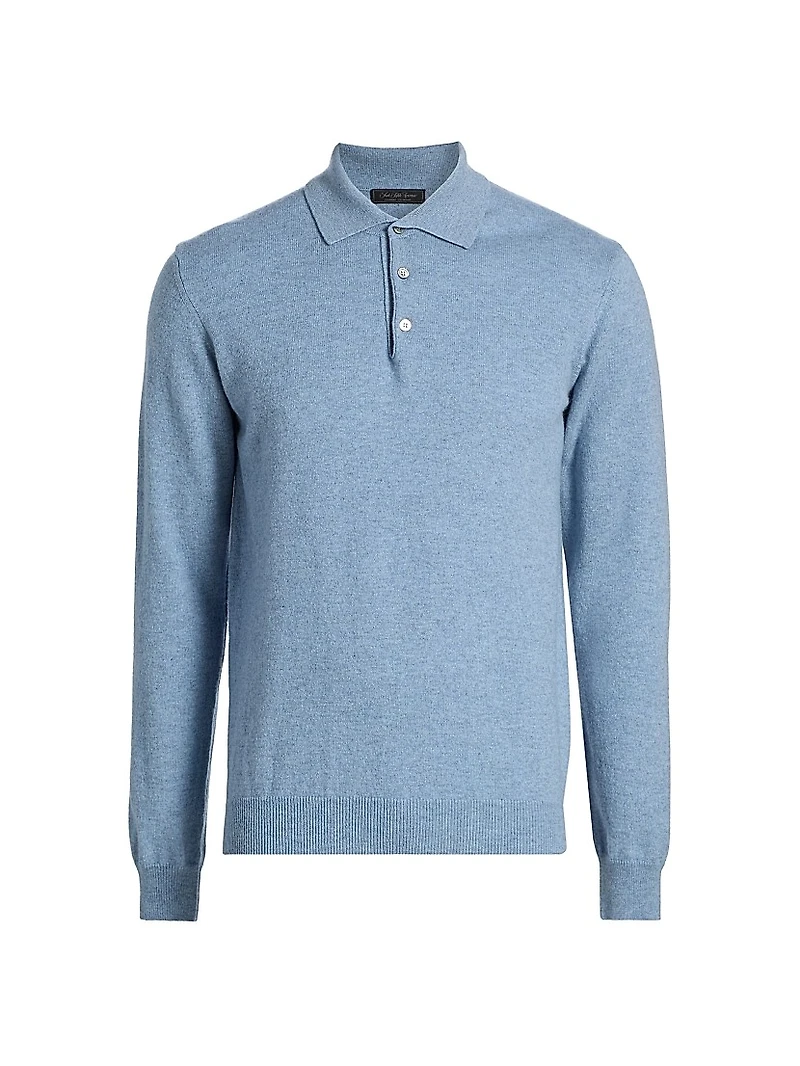 COLLECTION Cashmere Long-Sleeve Polo Sweater