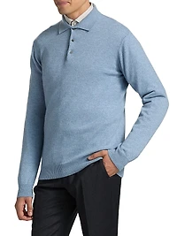 COLLECTION Cashmere Long-Sleeve Polo Sweater