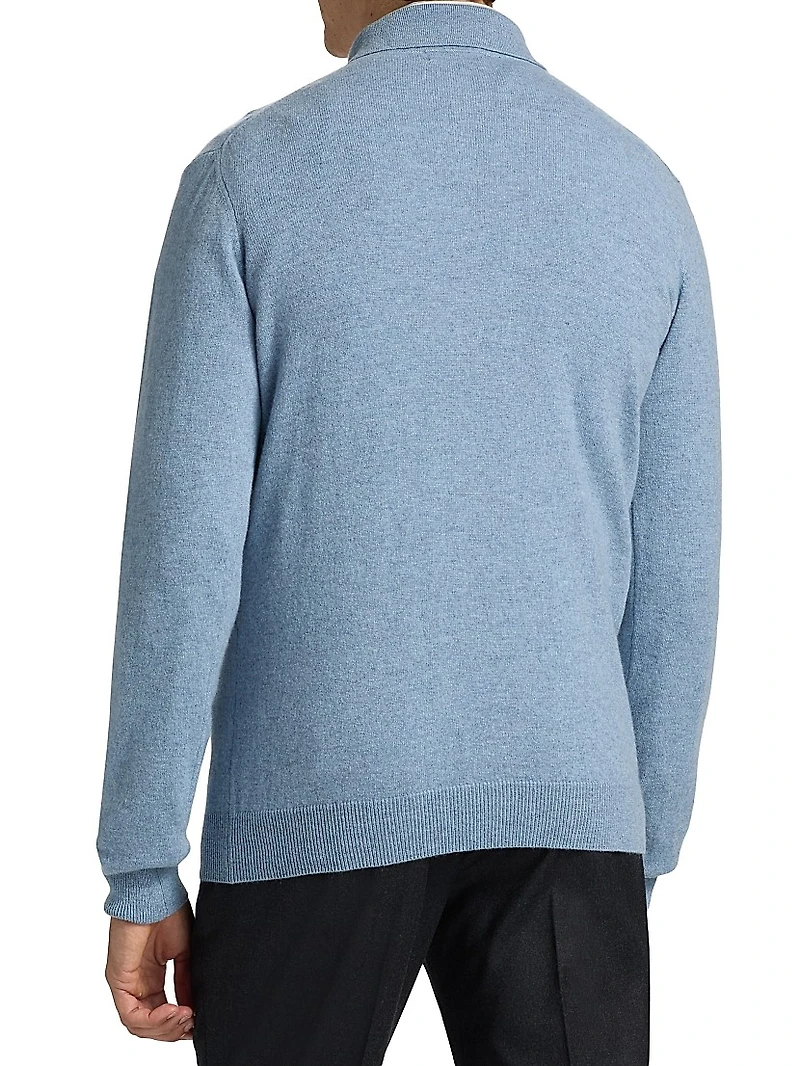 COLLECTION Cashmere Long-Sleeve Polo Sweater
