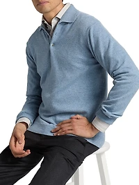 COLLECTION Cashmere Long-Sleeve Polo Sweater