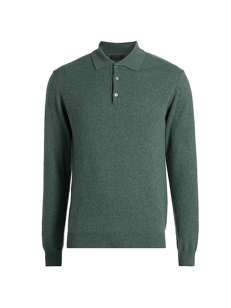 COLLECTION Cashmere Long-Sleeve Polo Sweater