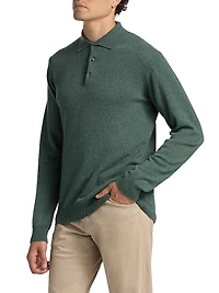 COLLECTION Cashmere Long-Sleeve Polo Sweater