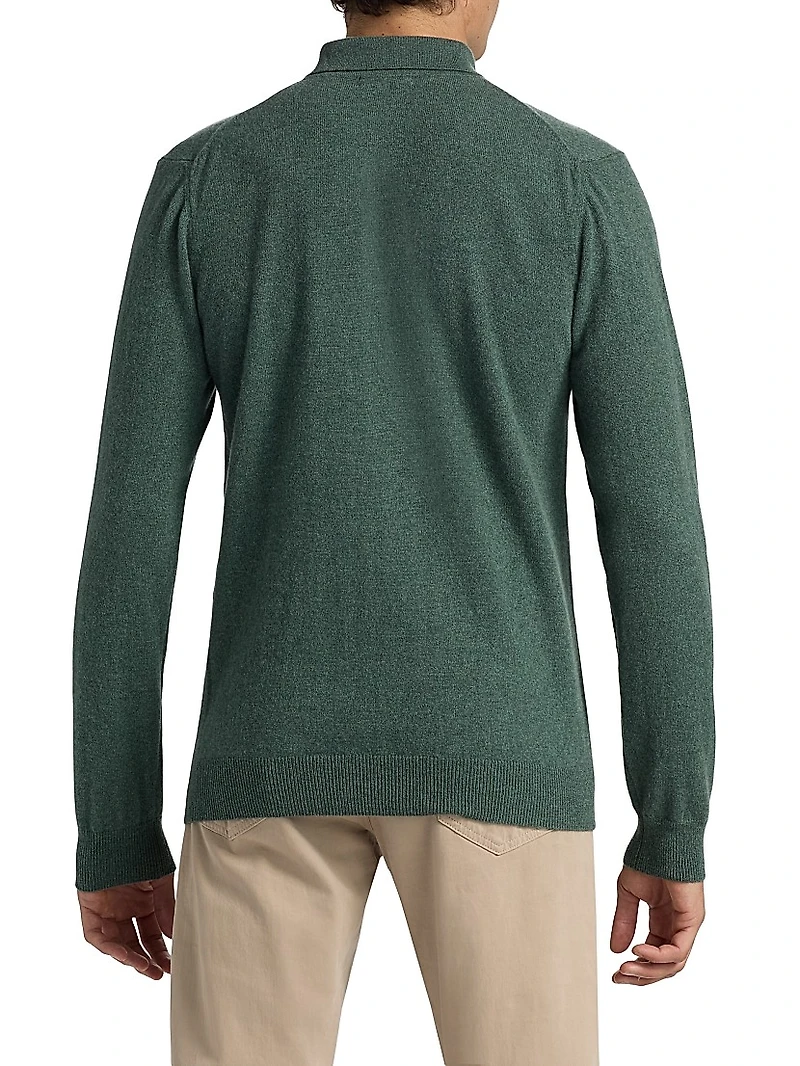 COLLECTION Cashmere Long-Sleeve Polo Sweater