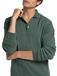 COLLECTION Cashmere Long-Sleeve Polo Sweater