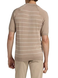 Striped Cotton-Silk Polo Shirt