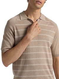 Striped Cotton-Silk Polo Shirt