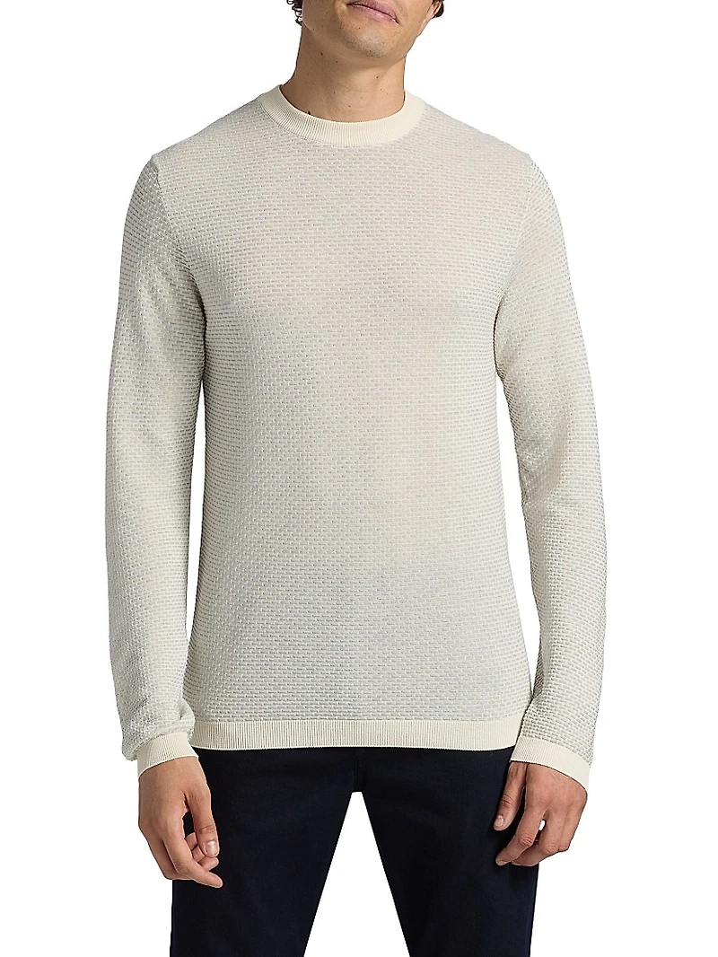 COLLECTION Dash Bicolor Cotton-Silk Crewneck Sweater
