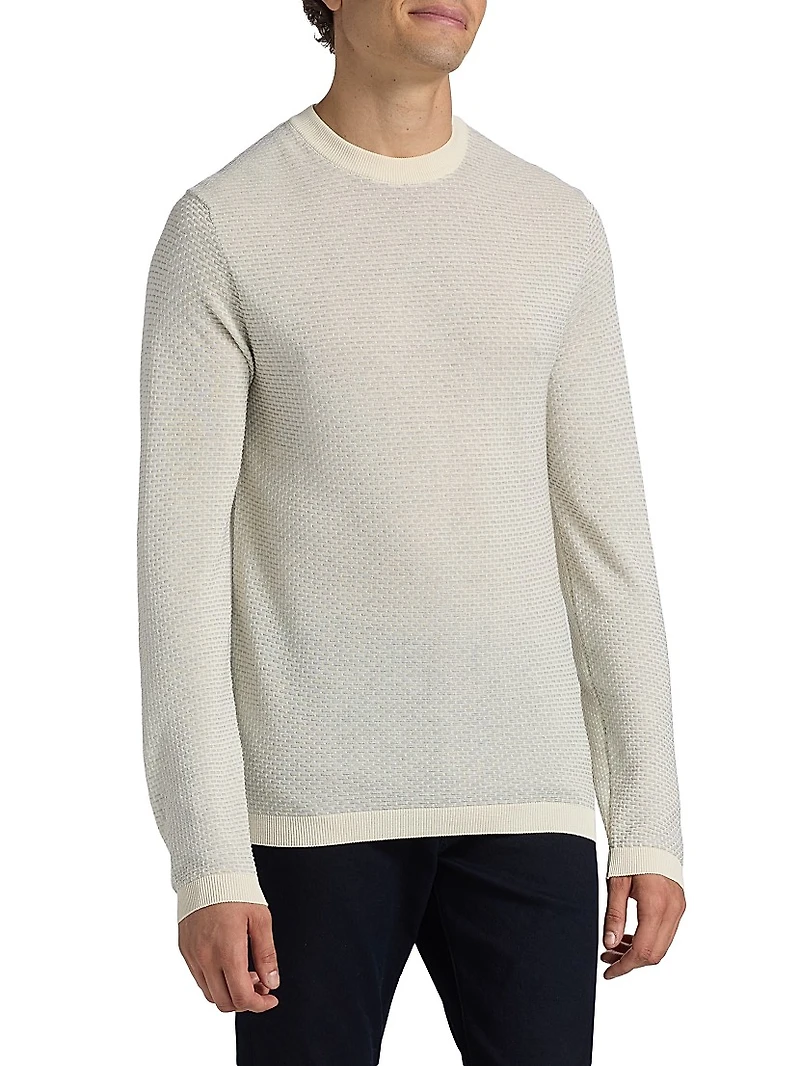 COLLECTION Dash Bicolor Cotton-Silk Crewneck Sweater