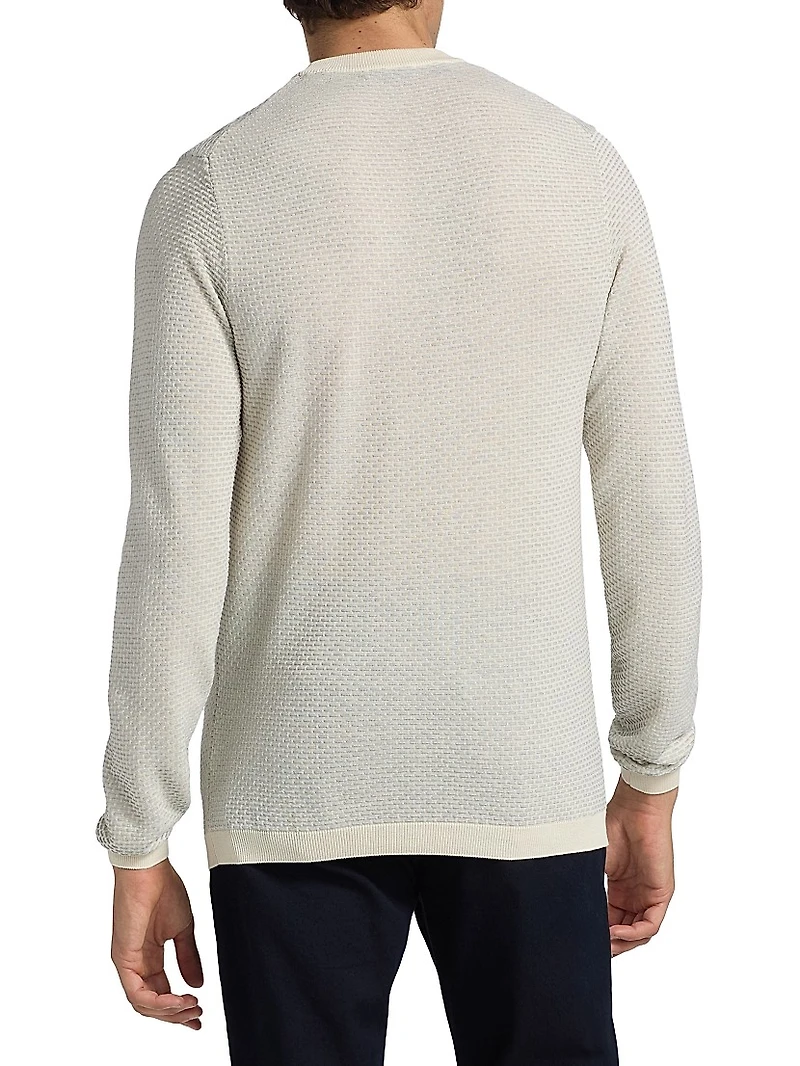 COLLECTION Dash Bicolor Cotton-Silk Crewneck Sweater