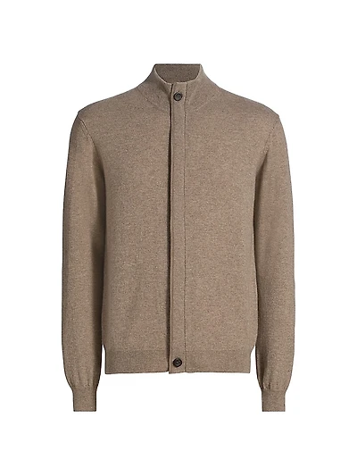 COLLECTION Basic Cashmere Full-Zip Cardigan