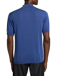 Cotton-Silk Knit Polo Shirt