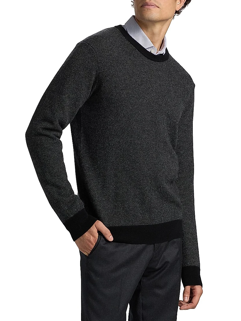 COLLECTION Birdseye Cashmere Crewneck Sweater