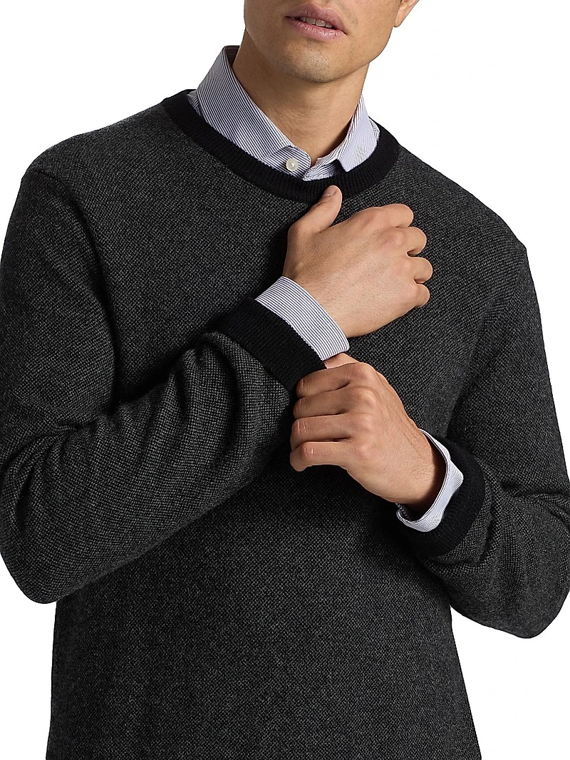 COLLECTION Birdseye Cashmere Crewneck Sweater