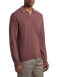Cashmere Johnny Collar Polo Sweater