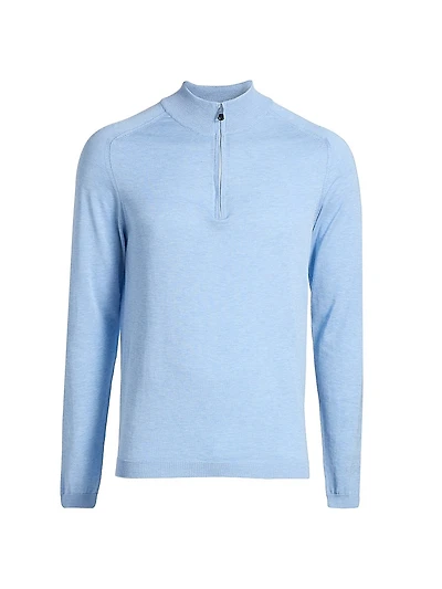 Silk-Cotton Quarter-Zip Sweater