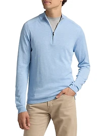 Silk-Cotton Quarter-Zip Sweater