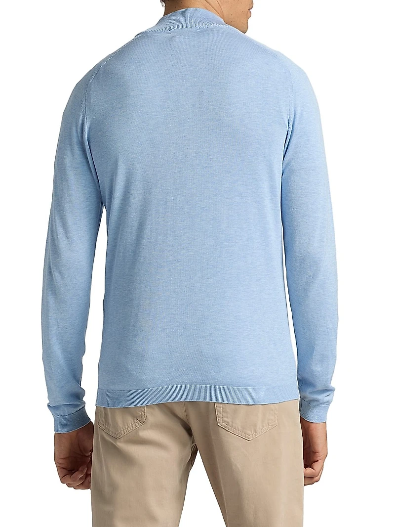 Silk-Cotton Quarter-Zip Sweater