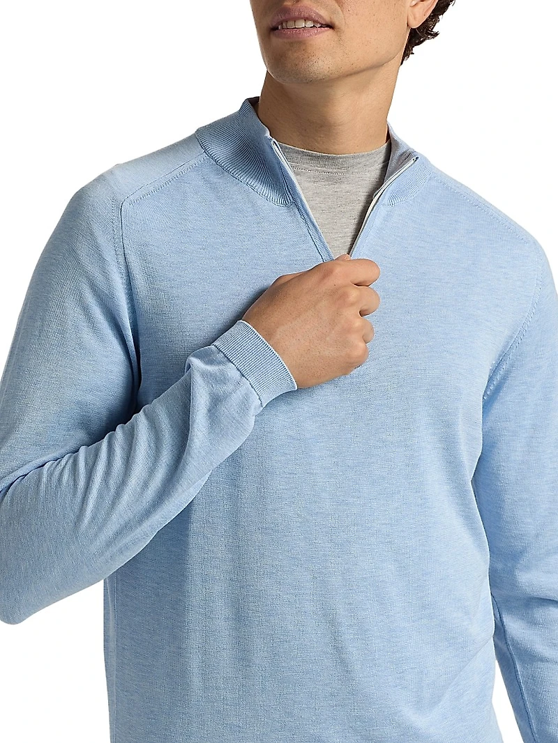Silk-Cotton Quarter-Zip Sweater