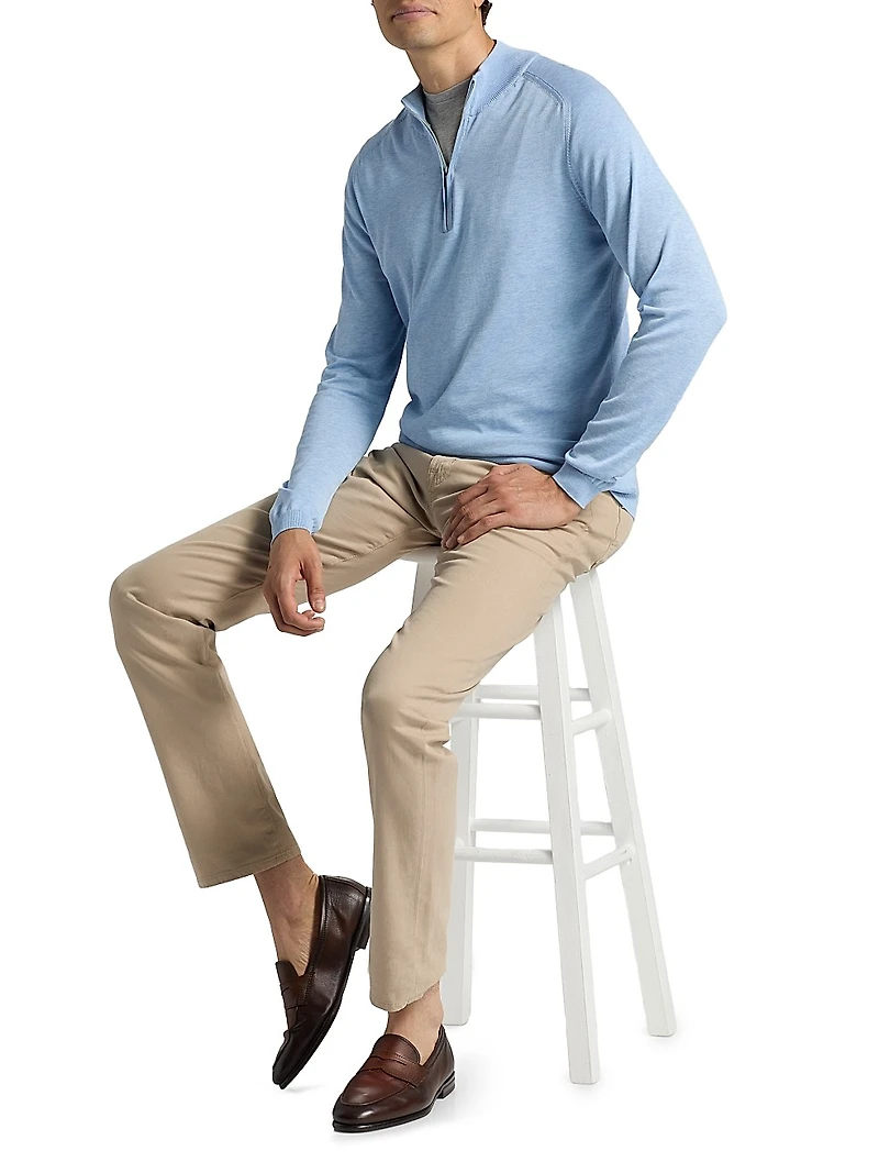 Silk-Cotton Quarter-Zip Sweater