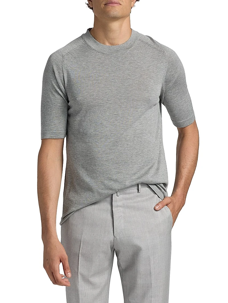 COLLECTION Cotton-Silk Crewneck T-Shirt