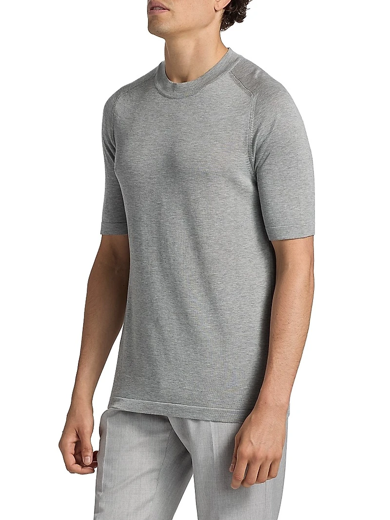 COLLECTION Cotton-Silk Crewneck T-Shirt